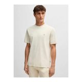 BOSS Erkek Regular Fit Bisiklet Yaka Marka Logolu Bej T-Shirt