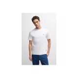BOSS Erkek Regular Fit Bisiklet Yaka Marka Logolu Beyaz T-Shirt