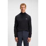 Boss Erkek Regular Fit Fermuarlı Dik Yaka %100 Pamuklu Uzun Kollu Lacivert Kazak 50541965-402 - 3XL