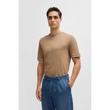 BOSS Erkek regular fit Kısa Kollu Düz Bisiklet Yaka Bej T-Shirt -282 50501097