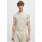 Boss Erkek Regular Fit Kısa Kollu Düz Bisiklet Yaka Ekru T-Shirt 50511843-131 - 2XL