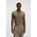 Boss Erkek Regular Fit Kısa Kollu Düz Bisiklet Yaka Haki T-Shirt 50468347-245 - M