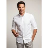 Boss Erkek Regular Fit Logo Desenli Pamuklu Uzun Kollu Beyaz Gömlek 50566988-100 - 2XL