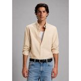 Boss Erkek Regular Fit Logo Desenli Pamuklu Uzun Kollu Sarı Gömlek 50566988-714 - 2XL