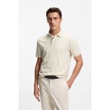 Boss Erkek Regular Fit Monogram Logolu %100 Pamuklu Kısa Kollu Ekru Polo Yaka T-Shirt 50557403-131 - 2XL