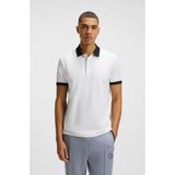 Boss Erkek Regular Fit Nem Emici Esnek Pike Kumaş Kısa Kollu Beyaz Polo Yaka T-Shirt 50544192-100 - 2XL