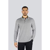 Boss Erkek Regular Fit Uzun Kollu Yakası Desenli Gri Polo Yaka T-Shirt 50531352-342 - 3XL