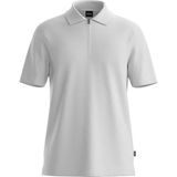 Boss Erkek Regular Fit Yarım Fermuarlı Kısa Kollu Beyaz Polo Yaka T-Shirt 50537954-100 - 4XL