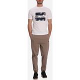 Boss Erkek Regular Fit Yuvarlak Yaka Pamuklu Baskılı Kısa Kollu Krem T-Shirt 50531862-101 - Ekru