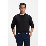 Boss Erkek Regular Fit Yuvarlak Yakalı %100 Pamuklu Logo Işlemeli Uzun Kollu Lacivert Kazak 50556344-404 - XL