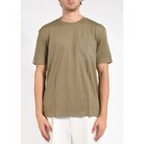 Boss Erkek Regular Fit Yuvarlak Yakalı Cep Detaylı Pamuklu Kısa Kollu Haki T-Shirt 50543326-245 - XL