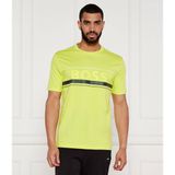 Boss Erkek Regular Fit Yuvarlak Yakalı Çizgili ve Logolu Kısa Kollu Yeşil T-Shirt 50550113-337 - 2XL