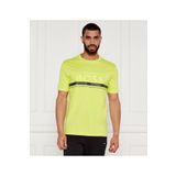 BOSS Erkek Regular Fit Yuvarlak Yakalı Çizgili ve Logolu Kısa Kollu Yeşil T-Shirt 50550113-337