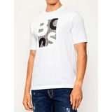 Boss Erkek Regular Fit Yuvarlak Yakalı Logo Baskılı Pamuklu Kısa Kollu Beyaz T-Shirt 50543901-100 - XS