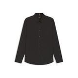 BOSS Erkek Relegant 6 Regular-Fit gömlek pamuk poplin, siyah 1, XL