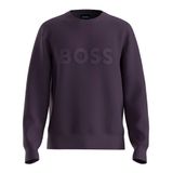 BOSS Erkek Salbo Sweatshirt Streç Pamuktan Sandviç Tarzında Logolu, mor (Medium Purple), M