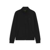 BOSS Erkek Skaz Sweatshirt Streç Pamuktan Fermuarlı ve Gizli Cepli, siyah 1, S