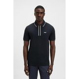 Boss Erkek Slim Fit Hızlı Kuruyan Esnek Pamuklu Kısa Kollu Fermuarlı Lacivert Polo Yaka T-Shirt 50544450-402