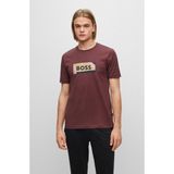 Boss Erkek Slim Fit Kısa Kollu Bisiklet Yaka Bordo T-Shirt 50486210-601