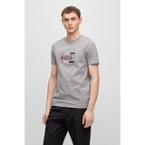 Boss Erkek Slim Fit Kısa Kollu Bisiklet Yaka Gri1 T-Shirt 50486210-041 - 95-Gri