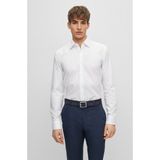 Boss Erkek Slim Fit Uzun Kollu Düz Gömlek Yaka Beyaz Gömlek 50473310-100 - 39