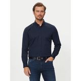 BOSS Erkek Slim Fit Uzun Kollu Logo Desenli Lacivert Gömlek -404 50520291