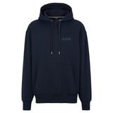 BOSS Erkek Sullivan 04 büyük beden kapüşonlu sweatshirt, pamuklu terry kontrast renkli logolu, Koyu mavi, XXL