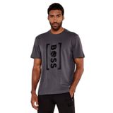 BOSS Erkek T-Shirt, Bisiklet Yaka, Kısa Kollu, Gri, XS