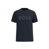 BOSS Erkek T-Shirt, Pamuklu, Marka Logolu, Yuvarlak Yaka, Lacivert, S Beden