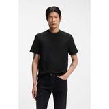 Boss Erkek Tamamı Monogram Logo Detaylı %100 Pamuklu Kısa Kollu Siyah T-Shirt 50557395-001 - XL