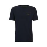 BOSS Erkek Tee Regular-Fit T-Shirt streç pamuk kontrast logolu, Koyu Mavi 401, L