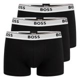 BOSS Erkek Trunks Power Boxer Külot Pamuk Streç 3'lü Paket, -994 Açık Siyah, S