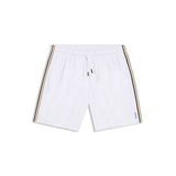 BOSS Erkek yüzme şortu, Beachwear mayo, Iconic, Beyaz 100., S