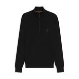 BOSS Fermuarlı Yakalı Pamuk Kaşmir Kazak, L, 50527585, Black, Erkek