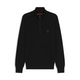 BOSS Fermuarlı Yakalı Pamuk Kaşmir Kazak, M, 50527585, Black, Erkek