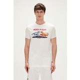 Boss Fight T-Shirt Off-White Beyaz Baskılı Erkek Tişört