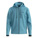 BOSS Fz Hoodie Zone erkek sweatshirt, 455 Siyah, XL