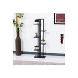 Boss Group Çiçeklik 6 Bölmeli Raf Siyah Metal Çerçeveli Sağlam Saksı Standı - Lüks Çiçek Rafı Modern Saksılık