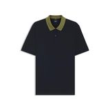 BOSS H-Phillipson 199 Slim-Fit erkek polo tişört, merserize pamuk, yakada çizgili, Koyu mavi405, S
