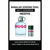 BOSS Hugo Man Green EDT 200 ml Erkek Parfüm & Hugo Green 75 ml Deodorant Stick