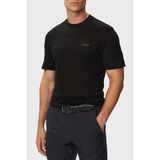 Boss Jakarlı Logolu Regular Fit Bisiklet Yaka T Shirt Erkek T Shirt 50565175 001 - 2XL - Siyah