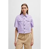 Boss Kadın Gömlek Yakalı Crop Model Düğme Detaylı Mor Ceket 50511402-548 - 34