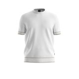 Boss Keten Karışımlı Kontrast Renk Detaylı Bisiklet Yaka T Shirt Erkek T SHİRT 50560491 100