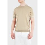 Boss Keten Karışımlı Regular Fit Bisiklet Yaka T Shirt Erkek T Shirt 50560491 286 - Bej - 2XL