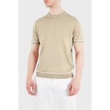 Boss Keten Karışımlı Regular Fit Bisiklet Yaka T Shirt Erkek T SHİRT 50560491 286