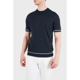 Boss Keten Karışımlı Regular Fit Bisiklet Yaka T Shirt Erkek T Shirt 50560491 404 - Lacivert