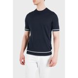 Boss Keten Karışımlı Regular Fit Bisiklet Yaka T Shirt Erkek T SHİRT 50560491 404