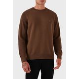 Boss Logolu % 100 Pamuk Regular Fit Bisiklet Yaka Kazak Erkek Kazak 50543136 217 - Kahverengi - XL