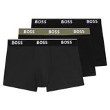 BOSS Logolu Elastik Bel Bantlı Pamuklu 3'Lü Paket Boxer, S, 50531684, Gri, erkek
