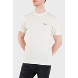 Boss Logolu Pamuk ve Keten Karışımlı Bisiklet Yaka T Shirt Erkek T Shirt 50558830 118 - Bej